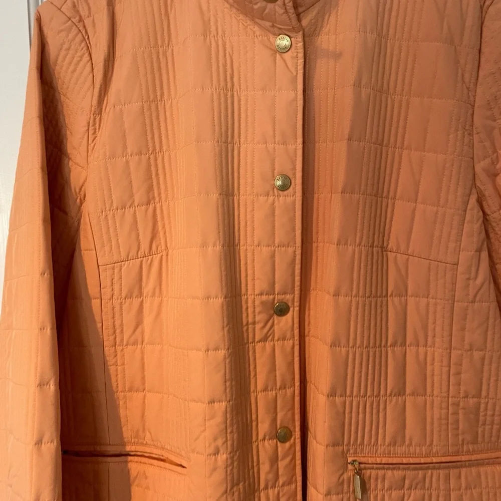 Women's Peach Quilted Jacket Basler 42 12 xl Barn Coat - Picture 5 of 11